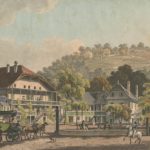 Bains de Bex, Canton de Vaud, tenus par Louis Dürr, vers 1885. Gravure par Théophile-Alexandre Steinlen (1859-1923)