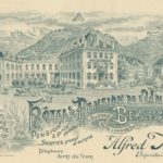 Carte postale publicitaire de l'Hôtel Pension de l'Union à Bex-les-Bains. © Muller & Co, Lausanne