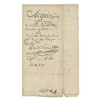 Acquis perpétuel en faveur de Pierre David Pittier demeurant aux Parts fait de Susanne Marie sa soeur femme de Jean François Ruchet. Du 25 février 1800