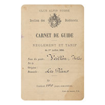 Carnet de guide de Jules Veillon (période 1903 - 1918)