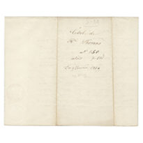 Cédule de Henri Thomas, frs 150 et intérêts 7,50. Du 9 janvier 1864