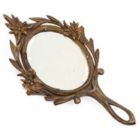 Miroir à main décoré d’edelweiss