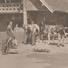 À travers le village suisse. Grande ferme suisse