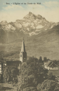 Bex. L'Église et les Dents du Midi