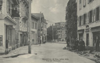 Inondations de Bex, juillet 1910. Rue de l'Avançon