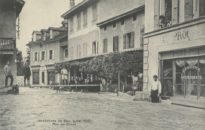 Inondations de Bex, juillet 1910. Rue du Cropt