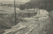 Vue du dépôt du BVB situé au Bévieux pendant l’inondation de 1910