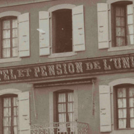 Hôtel et Pension de l'Union à Bex. Enseigne