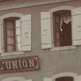 Hôtel et Pension de l'Union à Bex. Détail sur les fenêtres