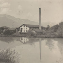 Bex, la papeterie. Vue générale en direction de l'Ouest, vers 1900