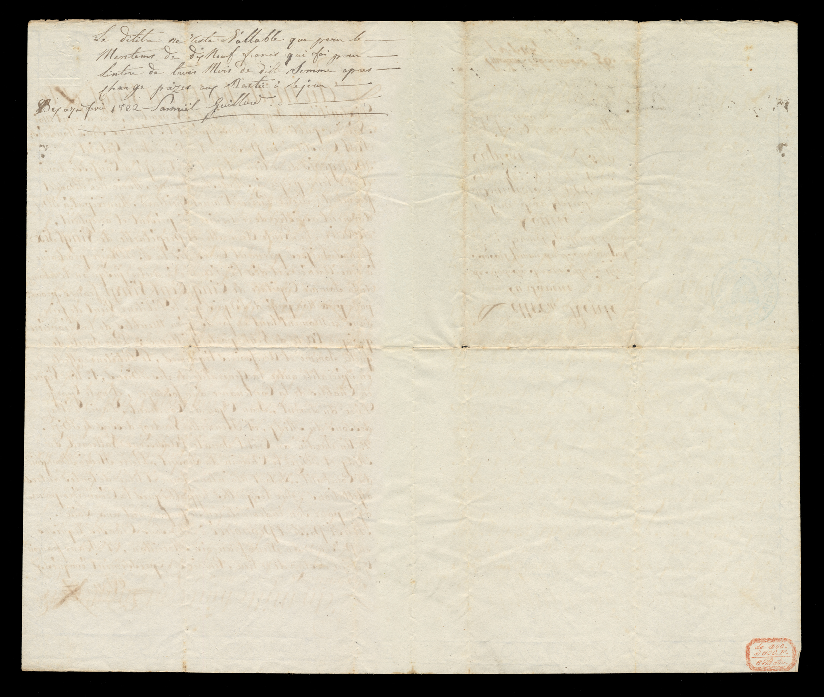 Lettre de rente du 18 novembre 1820. Pages 2 et 3