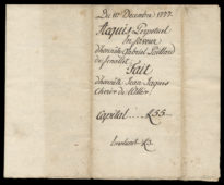 Papier du 11 décembre 1777. Acquis perpétuel en faveur d'honnête Gabriel Paillard de Fenallet, fait d'honnête Jean Jaques Cherix de l'Allex