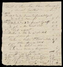 Facture adressée à Jean Pierre Bernard par Samuel Guillard. Années 1826-1827