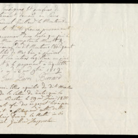 Cédule contre Jean Pierre Bernard. 23 novembre 1819. Page intérieure