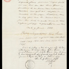 Cédule d'Henri Thomas, du 9 janvier 1864. Page intérieure
