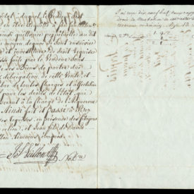 Acquis en faveur de Jean Pierre Bernard de Bex, sorti de Bornuit fait par Pierre François Pache domicilié aux Guéry. Du 11 Mai 1811. Capital frs 48. Pages intérieures
