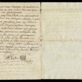 Papier d'un partage absolu entre les enfants de feu Jean Jaques Valet de l'Echaux de Bex daté du 11 janvier 1815. Pages 6 et 7