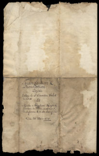 Transaction et prononciation passée entre le conseiller Valet et Maître Abraham Rapaz, Tanneur du lieu, aux noms de sa femme et de son beaufrère. Du 31 mars 1778. Couverture