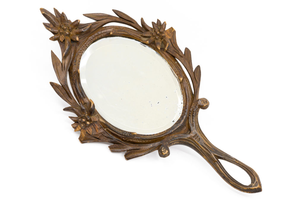 Miroir avec edelweiss décoratives